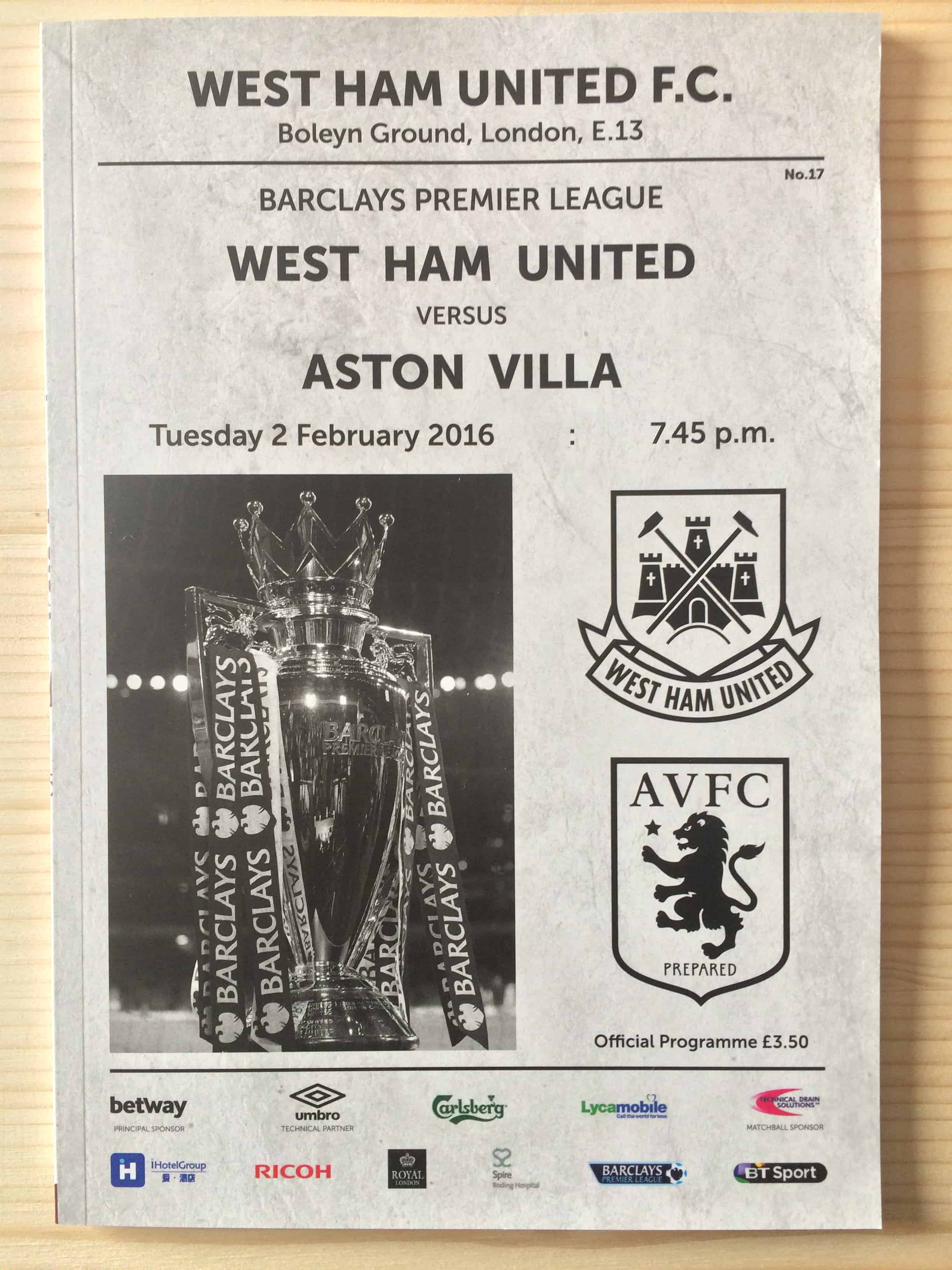 West Ham United FC v Aston Villa FC